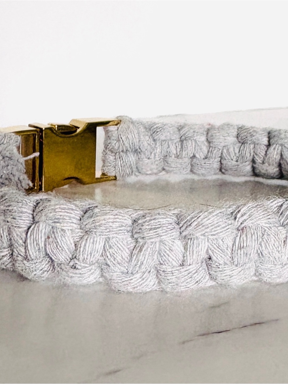 Handmade Dog Collar- Gray